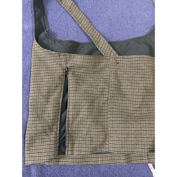 Abercrombie & Fitch Brown Plaid Tank Top Crop Top Large - Picture 5 of 9